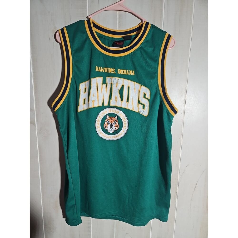Stranger Things Hawkins Indiana High School Basketball Jersey Mens L Tiger